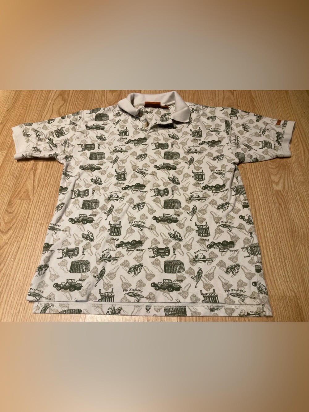 Vintage Jeep Brand Polo Shirt
Mens Medium Multi Color Fishing
Ran Green Outdoor